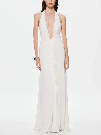 Tossy V-Neck Backless Maxi Dress